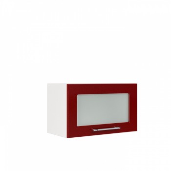 Бруклин ШВГС 600 Шкаф верхний горизонтальный со стеклом (Бетон белый/корпус Белый) в Боровом - borovoe.mebel54.com | фото