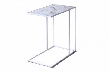 Журнальный столик Stone 018 (Прямоугольный) Металл/Керамика 500 Белый в Боровом - borovoe.mebel54.com | фото