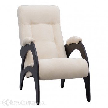 Кресло для отдыха Неаполь Модель 9 без лозы (Венге-эмаль/Ткань Ваниль Verona Vanilla) в Боровом - borovoe.mebel54.com | фото