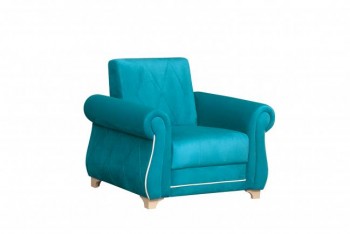 Кресло для отдыха "Порто" (велюр киви бирюза / микровельвет крем) в Боровом - borovoe.mebel54.com | фото