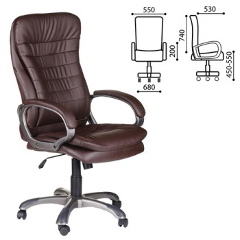Кресло офисное BRABIX Omega EX-589 (коричневое) в Боровом - borovoe.mebel54.com | фото