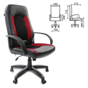 Кресло офисное BRABIX Strike EX-525 (черно-красный) в Боровом - borovoe.mebel54.com | фото