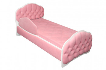 Кровать 160 Гармония 36 Светло-розовый (мягкий бортик) в Боровом - borovoe.mebel54.com | фото
