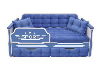 Кровать 170 серии Спорт 2 ящика 85 Синий (подушки) в Боровом - borovoe.mebel54.com | фото