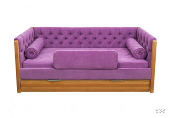 Кровать 180 серии Леди + ящик 32 Фиолетовый (мягкий бортик/подушка валик) в Боровом - borovoe.mebel54.com | фото