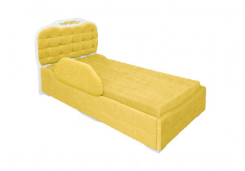 Кровать 190 Атлет Lux 74 Жёлтый (мягкий бортик) в Боровом - borovoe.mebel54.com | фото