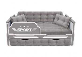Кровать 190 серии Спорт 1 ящик 45 Серый (подушки) в Боровом - borovoe.mebel54.com | фото