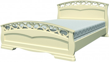 Кровать Грация-1 из массива сосны 1600*2000 Слоновая кость в Боровом - borovoe.mebel54.com | фото