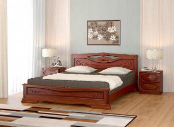 Кровать Карина-7 из массива сосны 1400*2000 Орех в Боровом - borovoe.mebel54.com | фото
