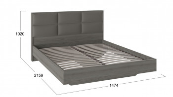Кровать «Либерти» с мягким изголовьем и подъемным механизмом Хадсон/Ткань Грей/1400 в Боровом - borovoe.mebel54.com | фото