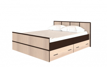 Кровать Сакура с настилом и ящиками 1,4 (Венге/Лоредо) в Боровом - borovoe.mebel54.com | фото