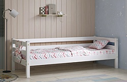 Кровать Соня Вариант 2 с задней защитой Белый полупрозрачный в Боровом - borovoe.mebel54.com | фото