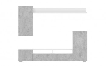 Мебель для гостиной МГС 4 (Белый/Цемент светлый) в Боровом - borovoe.mebel54.com | фото