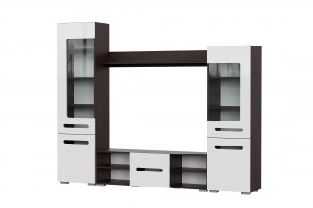 Мебель для гостиной МГС 6 (Исполнение 1/Венге/Белый глянец) в Боровом - borovoe.mebel54.com | фото