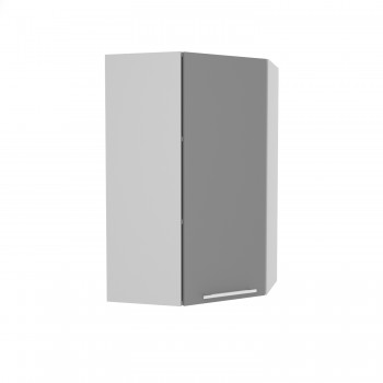 Ройс ВПУ 550 Шкаф верхний угловой высокий (Графит софт/корпус Серый) в Боровом - borovoe.mebel54.com | фото
