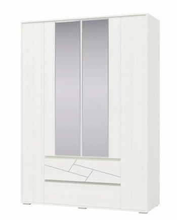 Шкаф 4-х дверный с ящиками Аделина 1600 Рамух белый в Боровом - borovoe.mebel54.com | фото