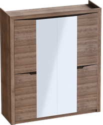 Шкаф четырехдверный Соренто с комплектом полок (3 шт)Дуб стирлинг/Кофе структурный матовый в Боровом - borovoe.mebel54.com | фото