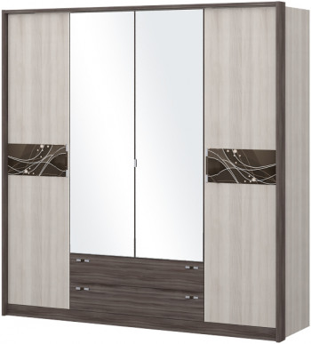 Шкаф четырехстворчатый с зеркалом Шк69.1 Николь в Боровом - borovoe.mebel54.com | фото