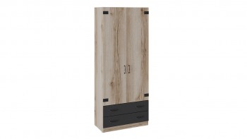 Шкаф для одежды комбинированный «Окланд» (Фон Черный/Дуб Делано) в Боровом - borovoe.mebel54.com | фото