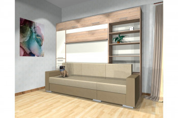Шкаф-кровать с диваном Каролина в Боровом - borovoe.mebel54.com | фото