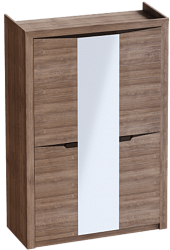 Шкаф трехдверный Соренто Дуб стирлинг/Кофе структурный матовый в Боровом - borovoe.mebel54.com | фото