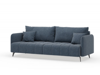 Валериан диван трёхместный прямой Синий, ткань RICO FLEX 101 в Боровом - borovoe.mebel54.com | фото